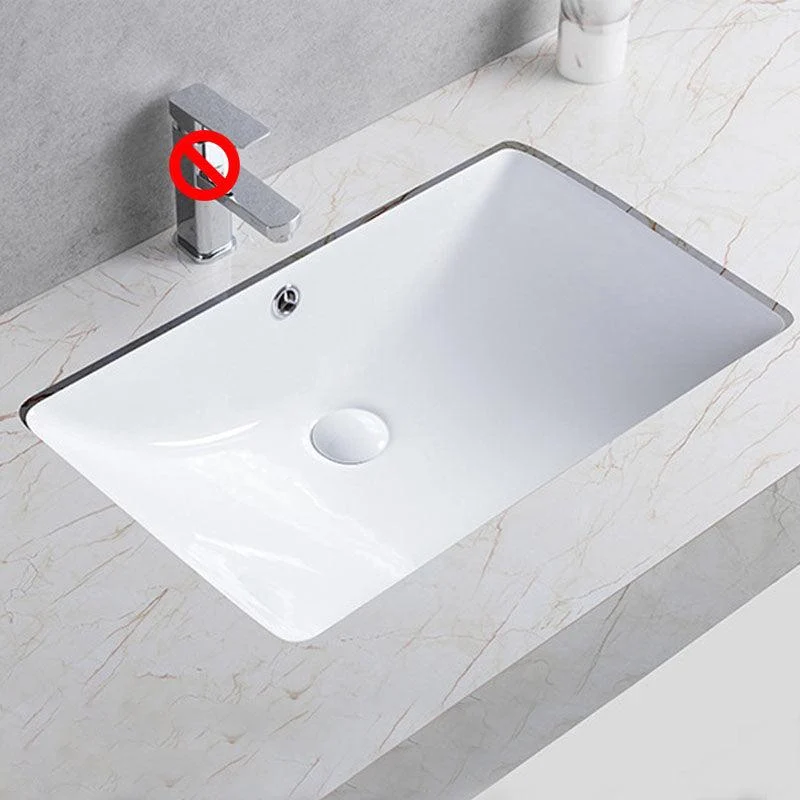 Modern Undermount Vanity Sink Round Porcelain with Pop-Up Drain Bathroom Sink Only -Bathlova