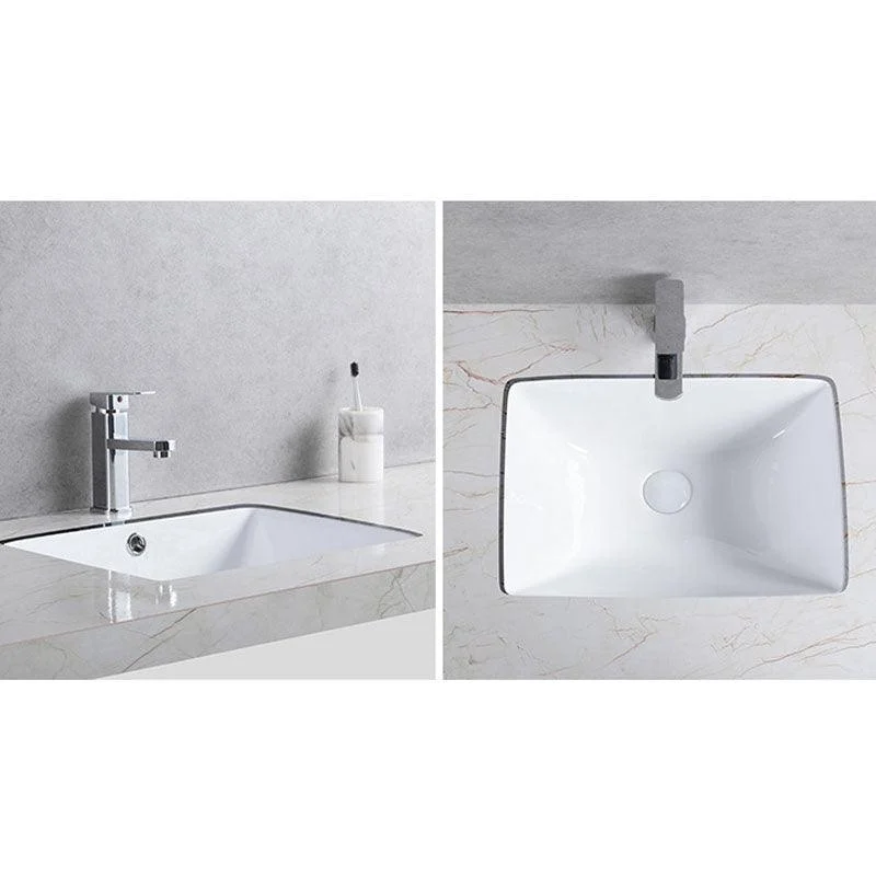 Modern Undermount Vanity Sink Round Porcelain with Pop-Up Drain Bathroom Sink Only -Bathlova