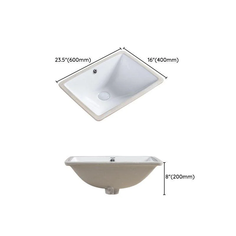 Modern Undermount Vanity Sink Round Porcelain with Pop-Up Drain Bathroom Sink Only -Bathlova