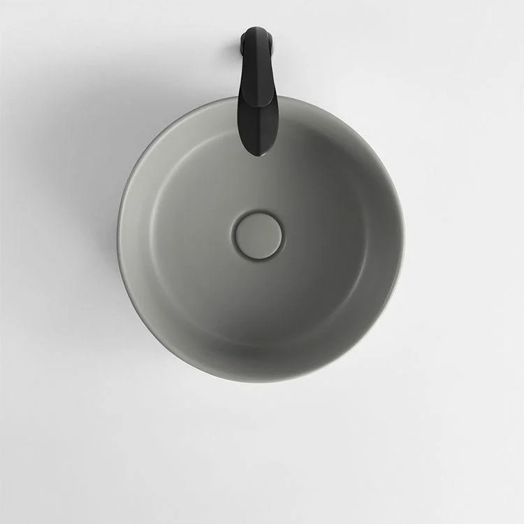 Modern Vessel Bathroom Sink Circular Porcelain with Pop-Up Drain Vessel Sink -Bathlova