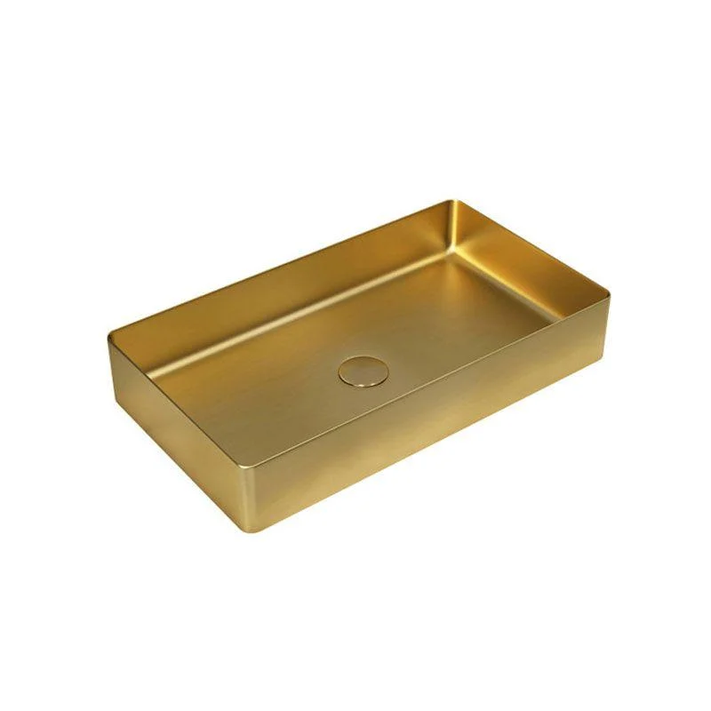 Modern Vessel Bathroom Sink Metal Rectangular with Tap Vessel Lavatory Sink -Bathlova