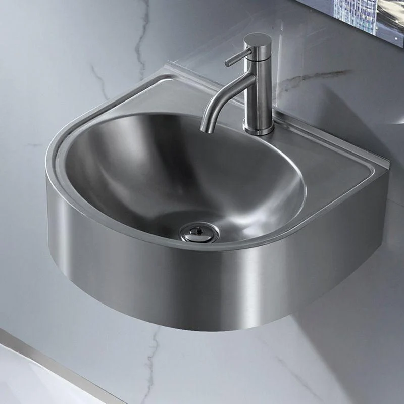 Modern Vessel Bathroom Sink Metal U-Shaped Wall Mount Bathroom Sink(Not Including Tap) -Bathlova