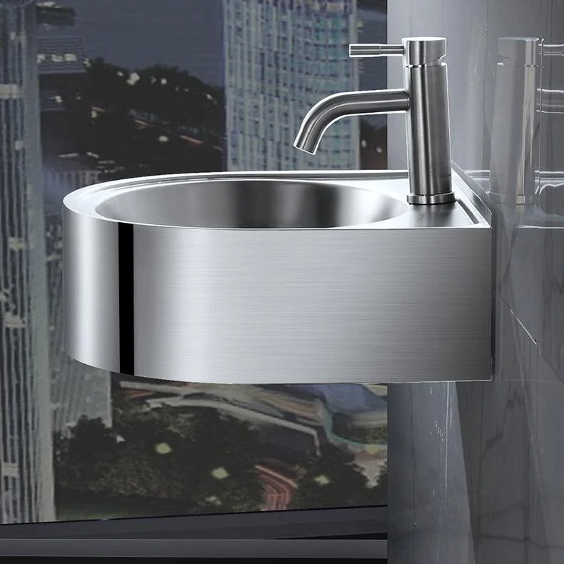 Modern Vessel Bathroom Sink Metal U-Shaped Wall Mount Bathroom Sink(Not Including Tap) -Bathlova