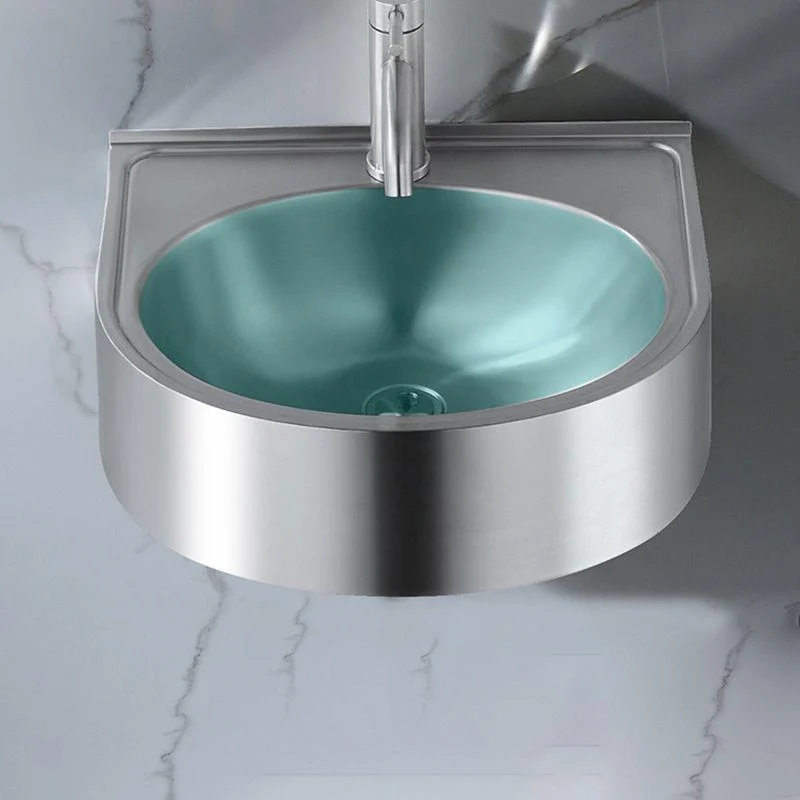 Modern Vessel Bathroom Sink Metal U-Shaped Wall Mount Bathroom Sink(Not Including Tap) -Bathlova