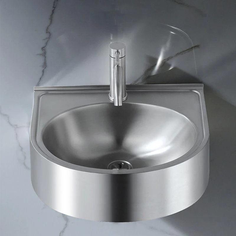 Modern Vessel Bathroom Sink Metal U-Shaped Wall Mount Bathroom Sink(Not Including Tap) -Bathlova