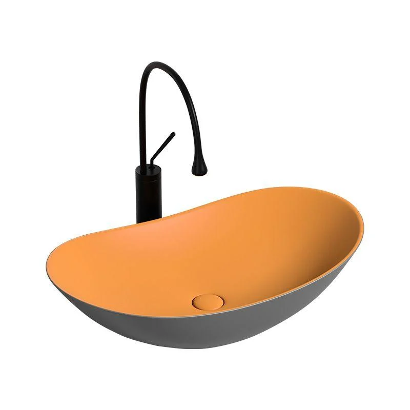 Modern Vessel Bathroom Sink Oval Porcelain with Basin and Tap Wash Stand -Bathlova