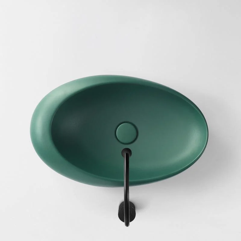 Modern Vessel Bathroom Sink Oval Porcelain with Tap Vessel Sink -Bathlova