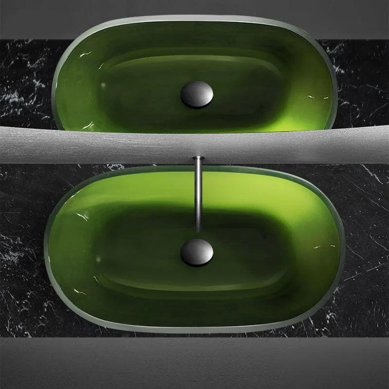 Modern Vessel Bathroom Sink Oval Resin Vessel Lavatory Sink(Not Including Tap) -Bathlova