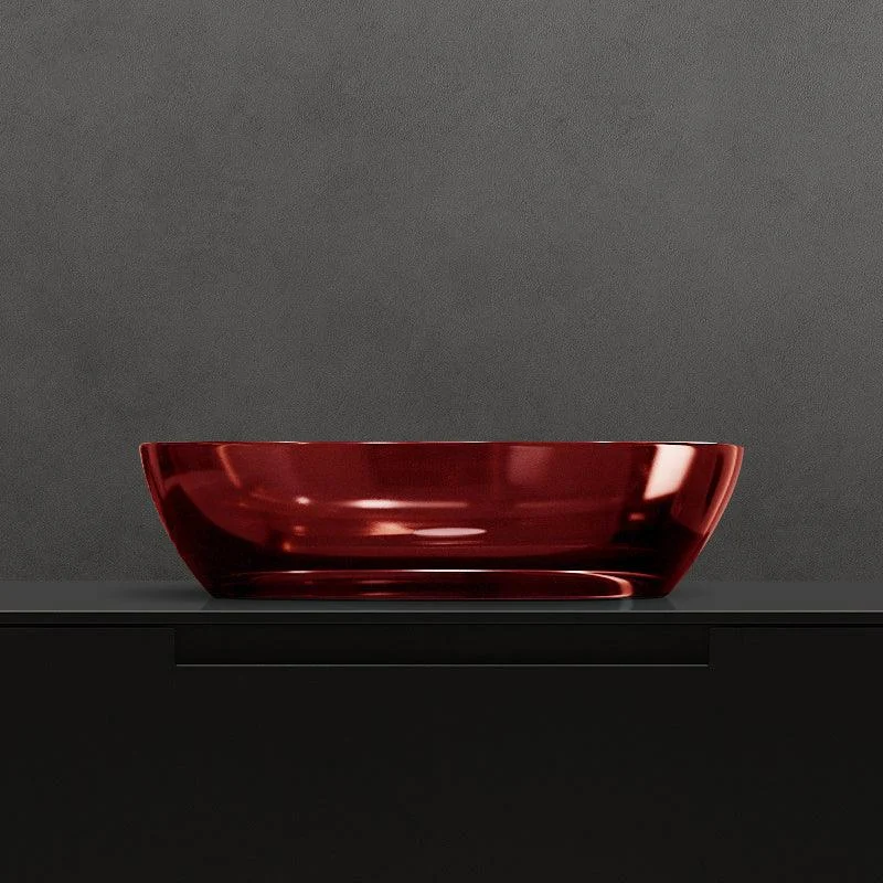 Modern Vessel Bathroom Sink Oval Resin Vessel Lavatory Sink(Not Including Tap) -Bathlova