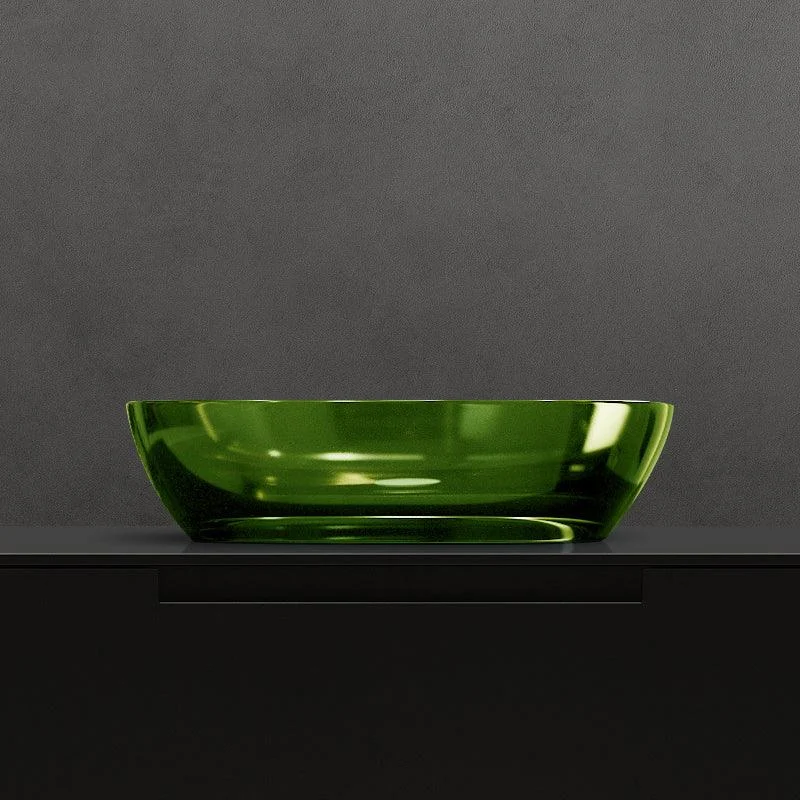 Modern Vessel Bathroom Sink Oval Resin Vessel Lavatory Sink(Not Including Tap) -Bathlova