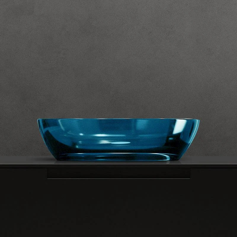 Modern Vessel Bathroom Sink Oval Resin Vessel Lavatory Sink(Not Including Tap) -Bathlova