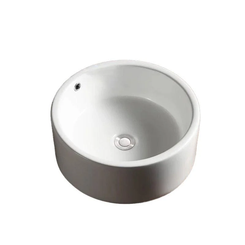 Modern Vessel Bathroom Sink Porcelain Oval with Pop-Up Drain Bathroom Sink -Bathlova