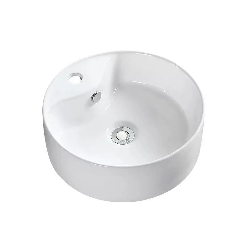 Modern Vessel Bathroom Sink Porcelain Oval with Pop-Up Drain Bathroom Sink -Bathlova