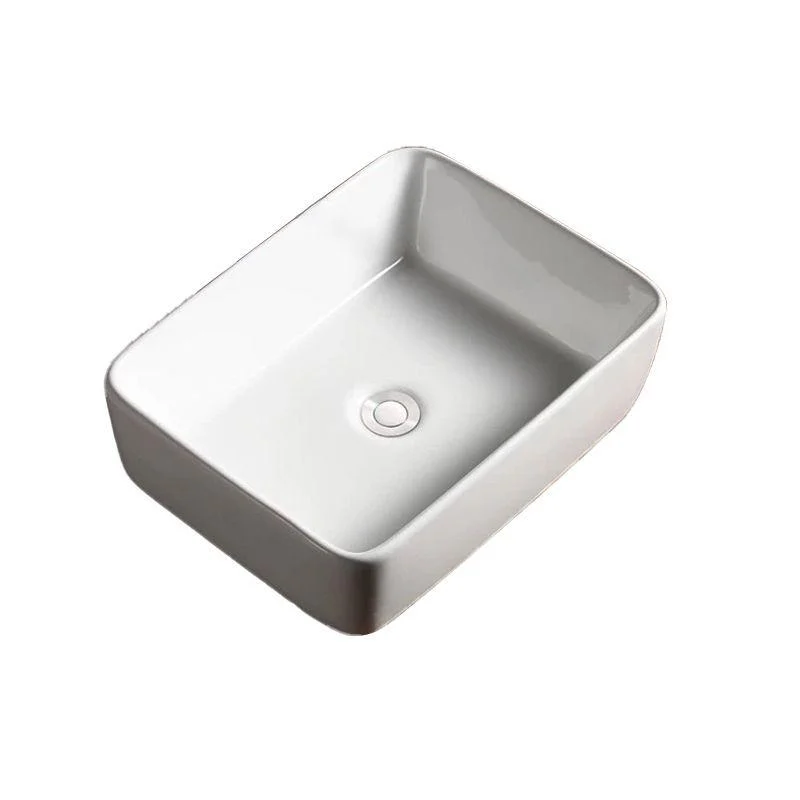 Modern Vessel Bathroom Sink Porcelain Oval with Pop-Up Drain Bathroom Sink -Bathlova