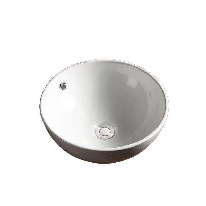 Modern Vessel Bathroom Sink Porcelain Oval with Pop-Up Drain Bathroom Sink -Bathlova