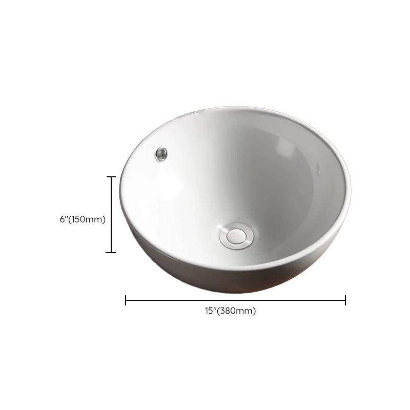 Modern Vessel Bathroom Sink Porcelain Oval with Pop-Up Drain Bathroom Sink -Bathlova