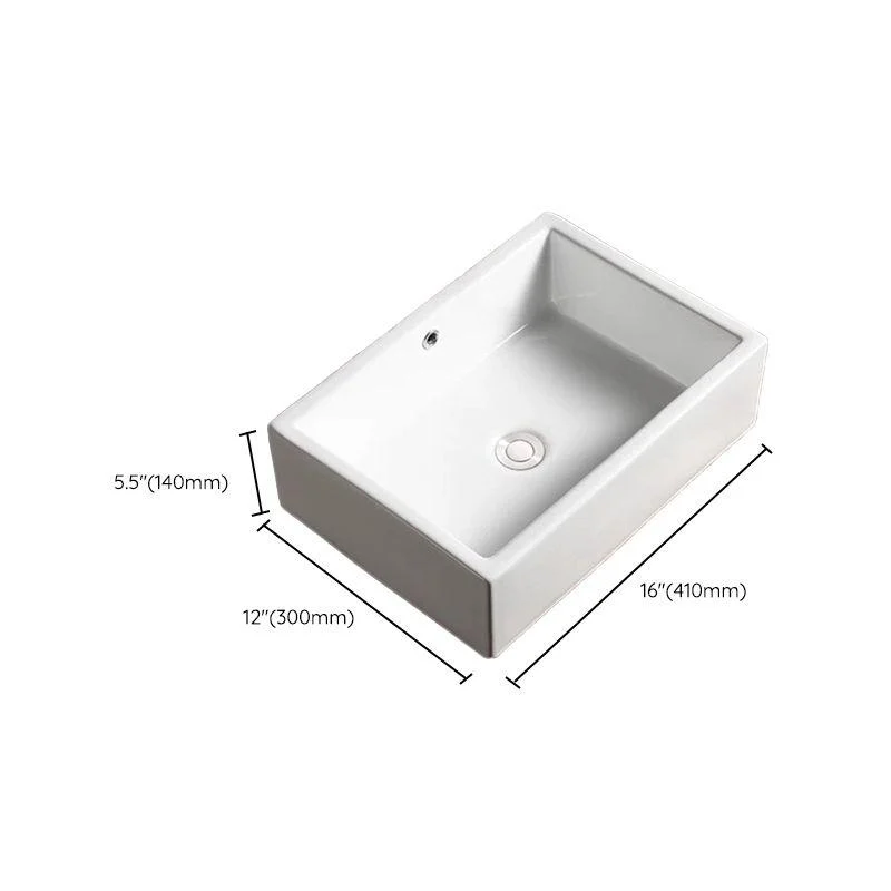 Modern Vessel Bathroom Sink Porcelain Oval with Pop-Up Drain Bathroom Sink -Bathlova