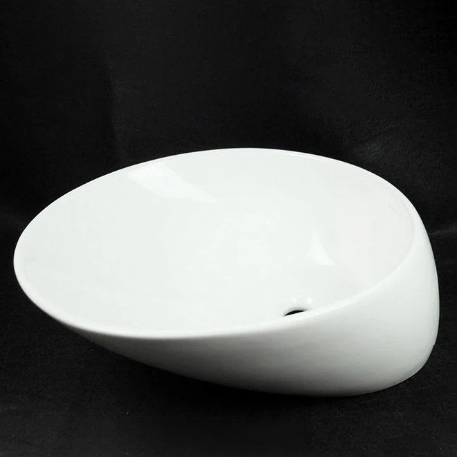 Modern Vessel Bathroom Sink Porcelain Oval with Tap Vessel Sink -Bathlova