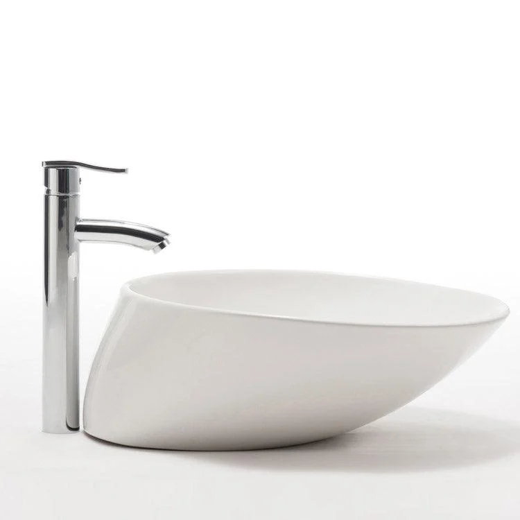 Modern Vessel Bathroom Sink Porcelain Oval with Tap Vessel Sink -Bathlova