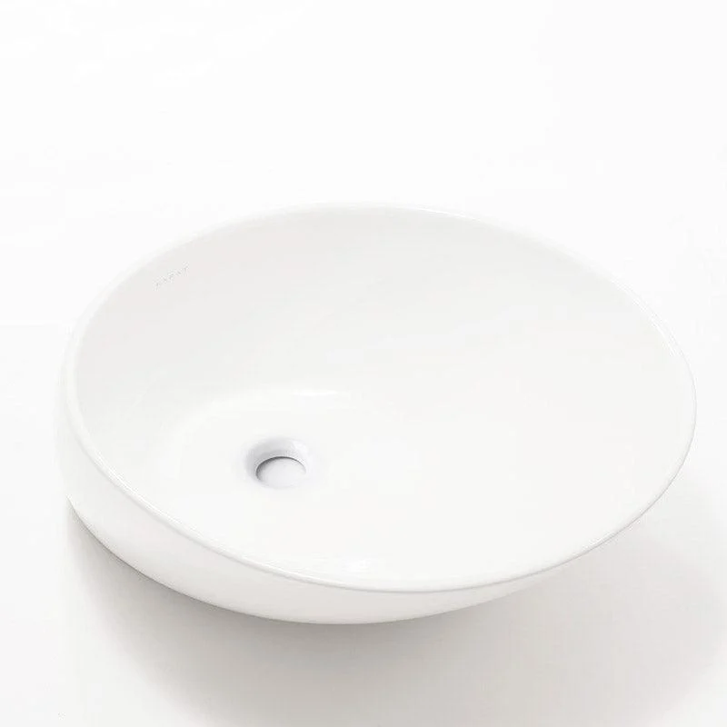 Modern Vessel Bathroom Sink Porcelain Oval with Tap Vessel Sink -Bathlova