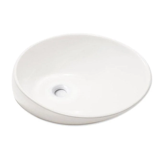 Modern Vessel Bathroom Sink Porcelain Oval with Tap Vessel Sink -Bathlova