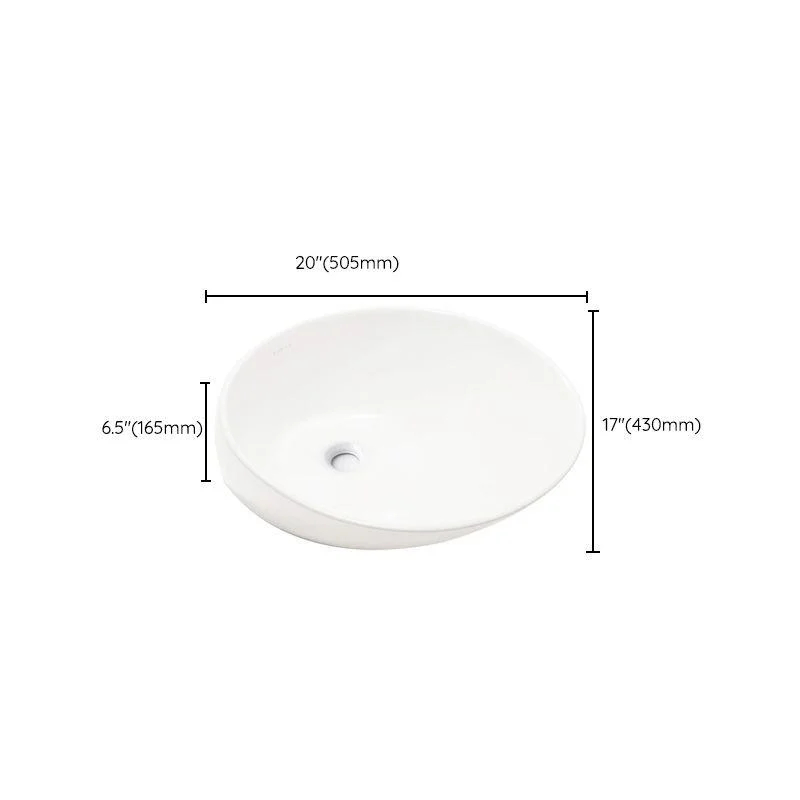 Modern Vessel Bathroom Sink Porcelain Oval with Tap Vessel Sink -Bathlova