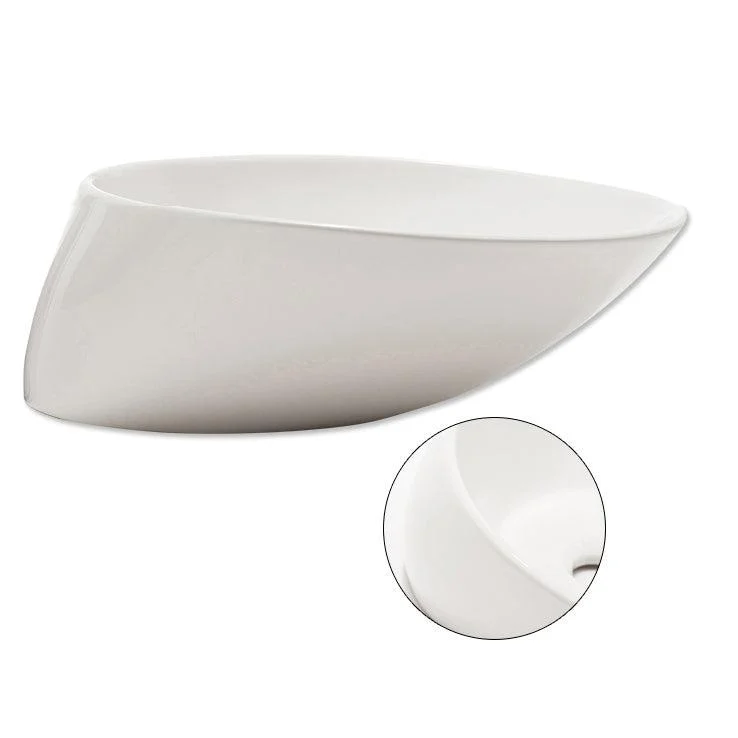 Modern Vessel Bathroom Sink Porcelain Oval with Tap Vessel Sink -Bathlova