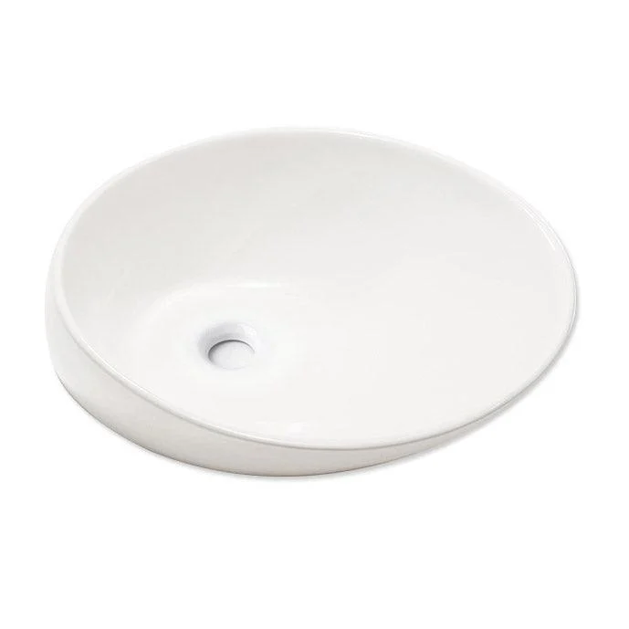 Modern Vessel Bathroom Sink Porcelain Oval with Tap Vessel Sink -Bathlova