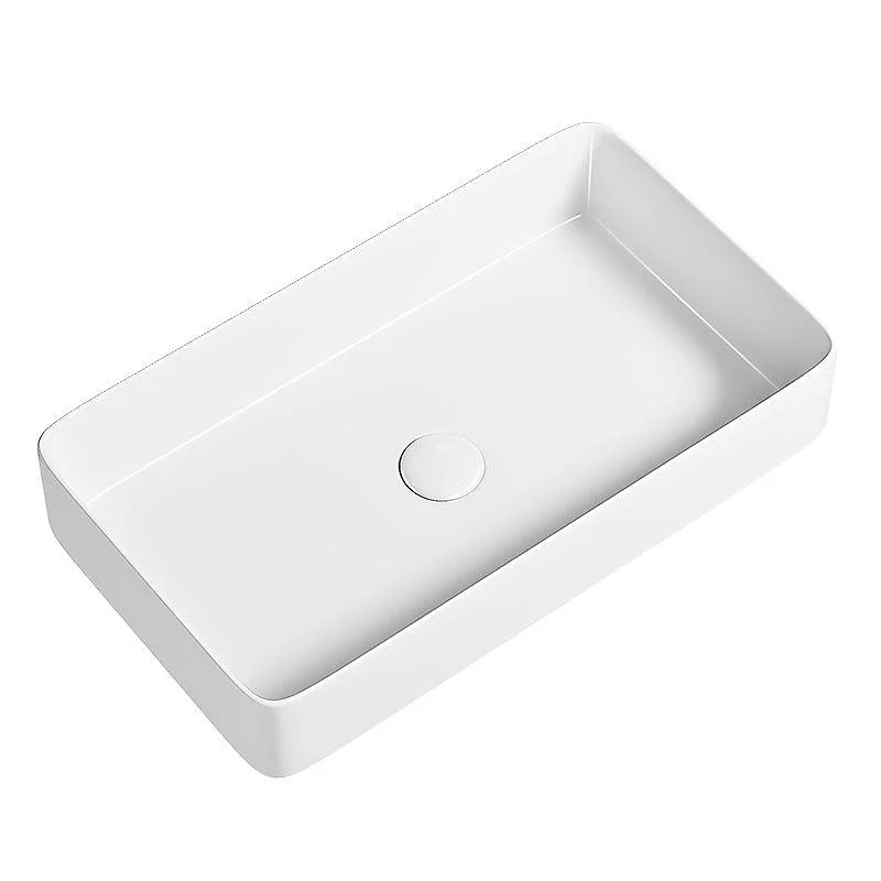 Modern Vessel Bathroom Sink Porcelain Shut-Off Valve Included Basin Sink -Bathlova