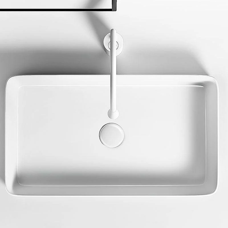 Modern Vessel Bathroom Sink Porcelain Shut-Off Valve Included Basin Sink -Bathlova