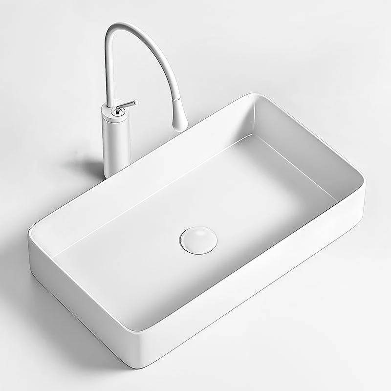 Modern Vessel Bathroom Sink Porcelain Shut-Off Valve Included Basin Sink -Bathlova