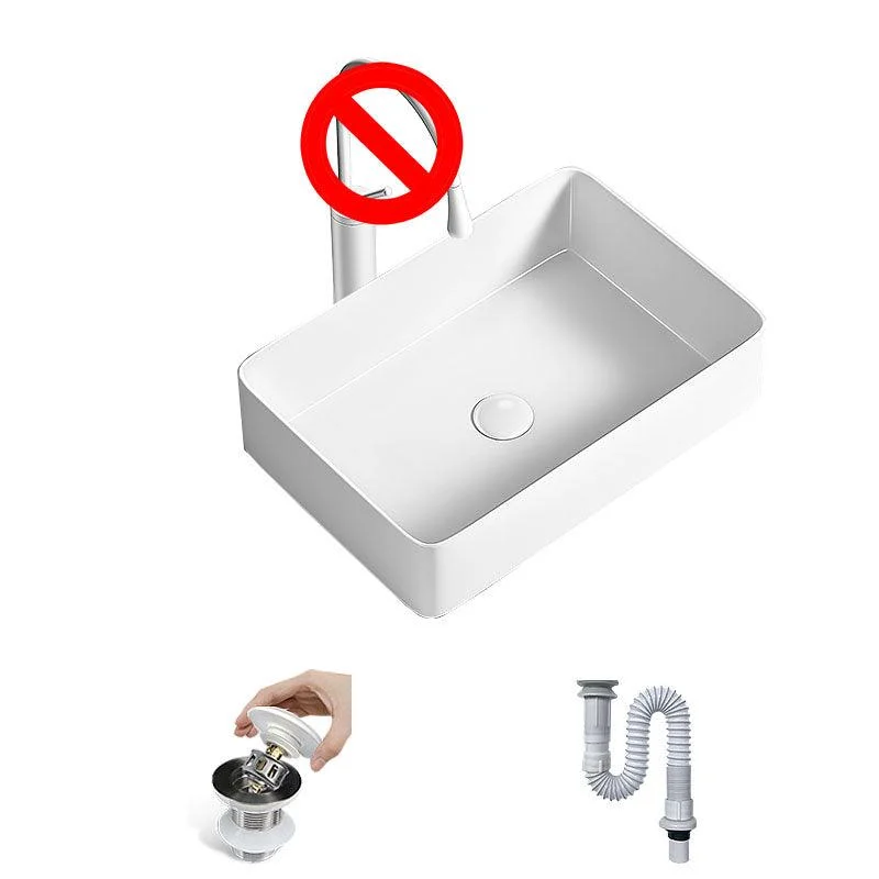 Modern Vessel Bathroom Sink Porcelain Shut-Off Valve Included Basin Sink -Bathlova