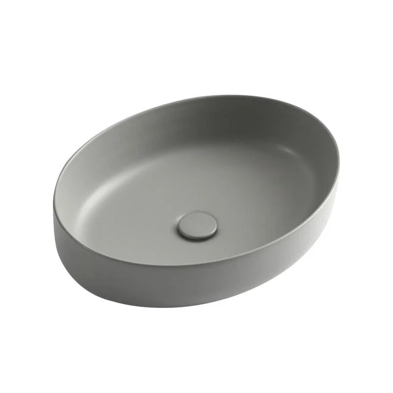 Modern Vessel Bathroom Sink Porcelain Specialty Shut-Off Valve Included Basin Sink -Bathlova