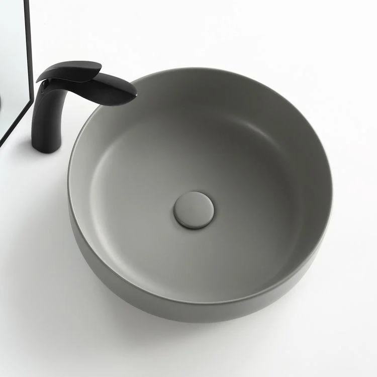 Modern Vessel Bathroom Sink Porcelain Specialty Shut-Off Valve Included Basin Sink -Bathlova