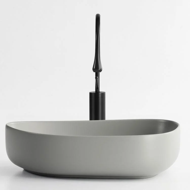 Modern Vessel Bathroom Sink Porcelain Specialty Shut-Off Valve Included Basin Sink -Bathlova