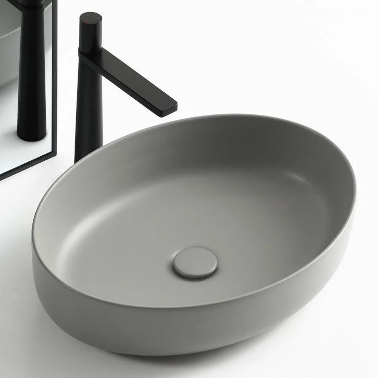 Modern Vessel Bathroom Sink Porcelain Specialty Shut-Off Valve Included Basin Sink -Bathlova