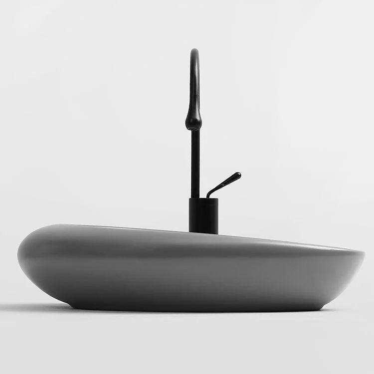 Modern Vessel Bathroom Sink Porcelain Specialty with Pop-Up Drain Wash Stand -Bathlova