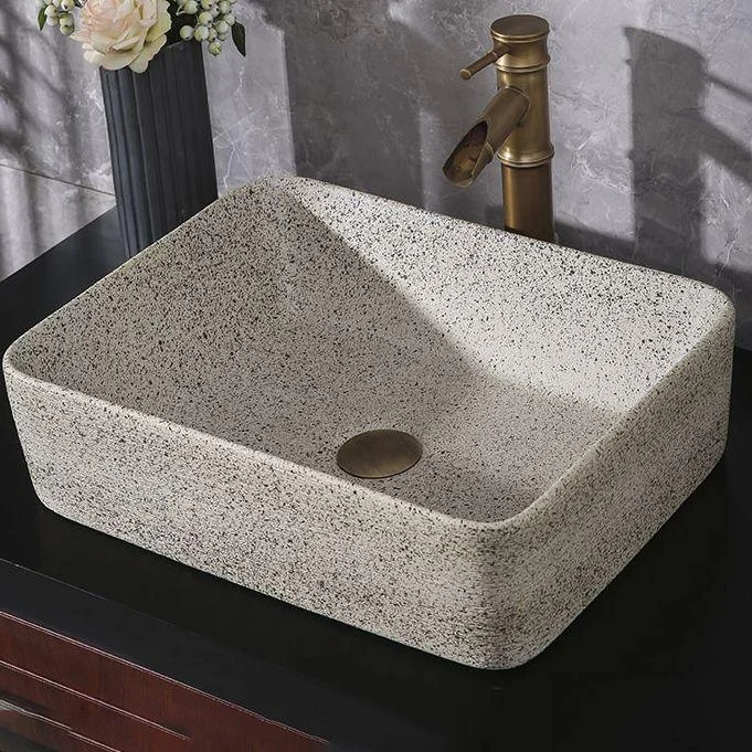 Modern Vessel Bathroom Sink Porcelain Vessel Lavatory Sink with Tap -Bathlova