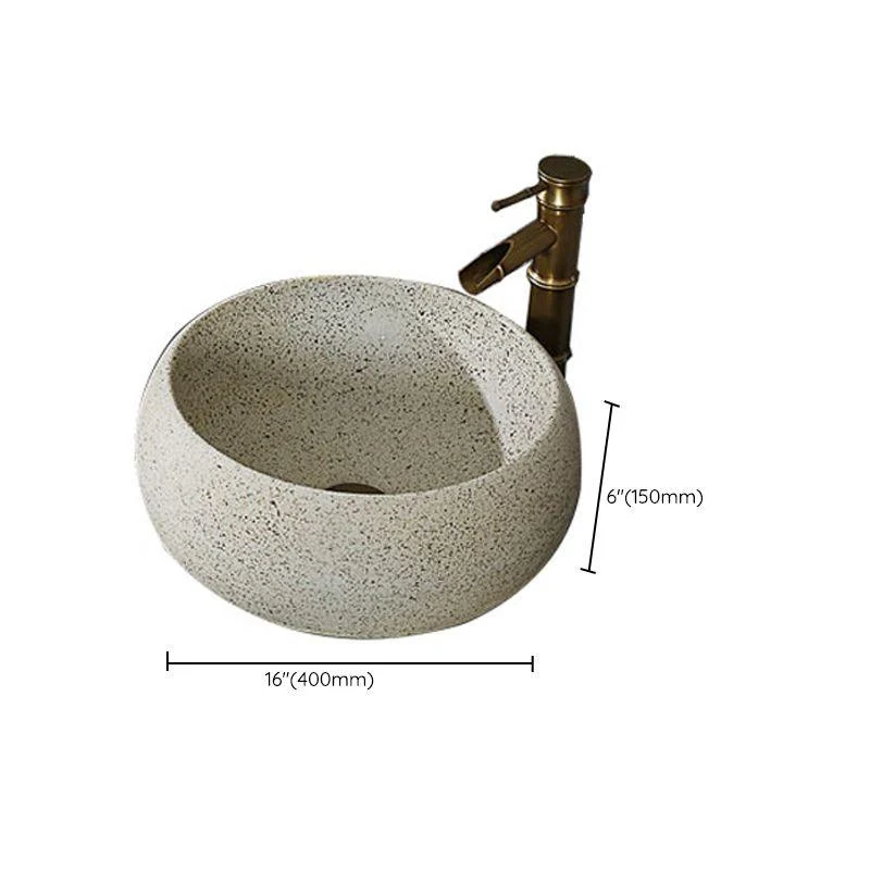 Modern Vessel Bathroom Sink Porcelain Vessel Lavatory Sink with Tap -Bathlova