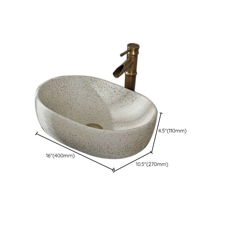 Modern Vessel Bathroom Sink Porcelain Vessel Lavatory Sink with Tap -Bathlova