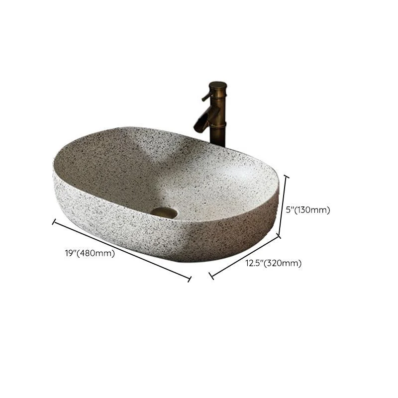 Modern Vessel Bathroom Sink Porcelain Vessel Lavatory Sink with Tap -Bathlova