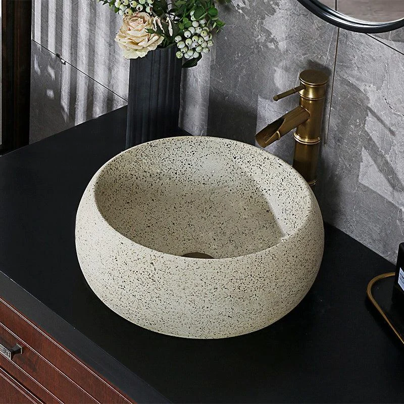 Modern Vessel Bathroom Sink Porcelain Vessel Lavatory Sink with Tap -Bathlova