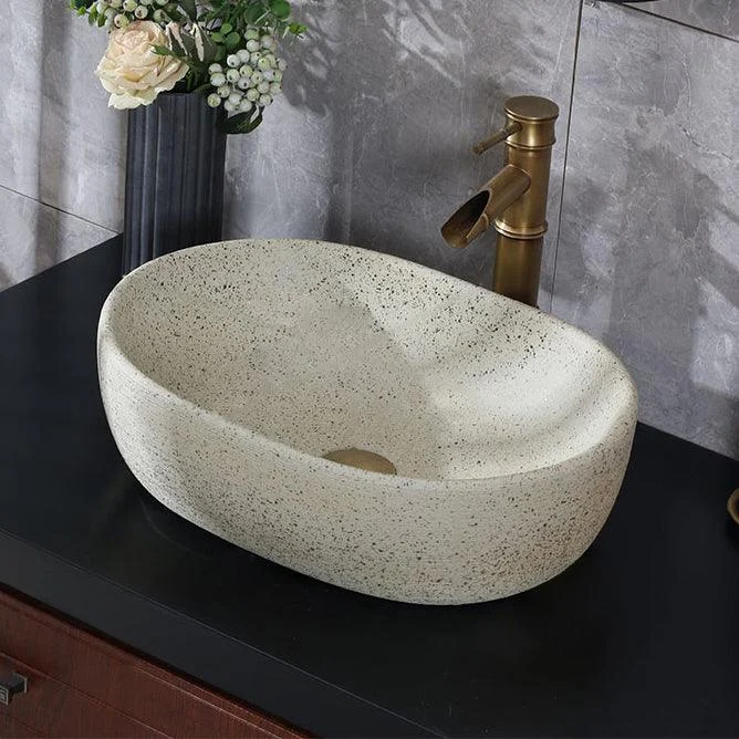 Modern Vessel Bathroom Sink Porcelain Vessel Lavatory Sink with Tap -Bathlova