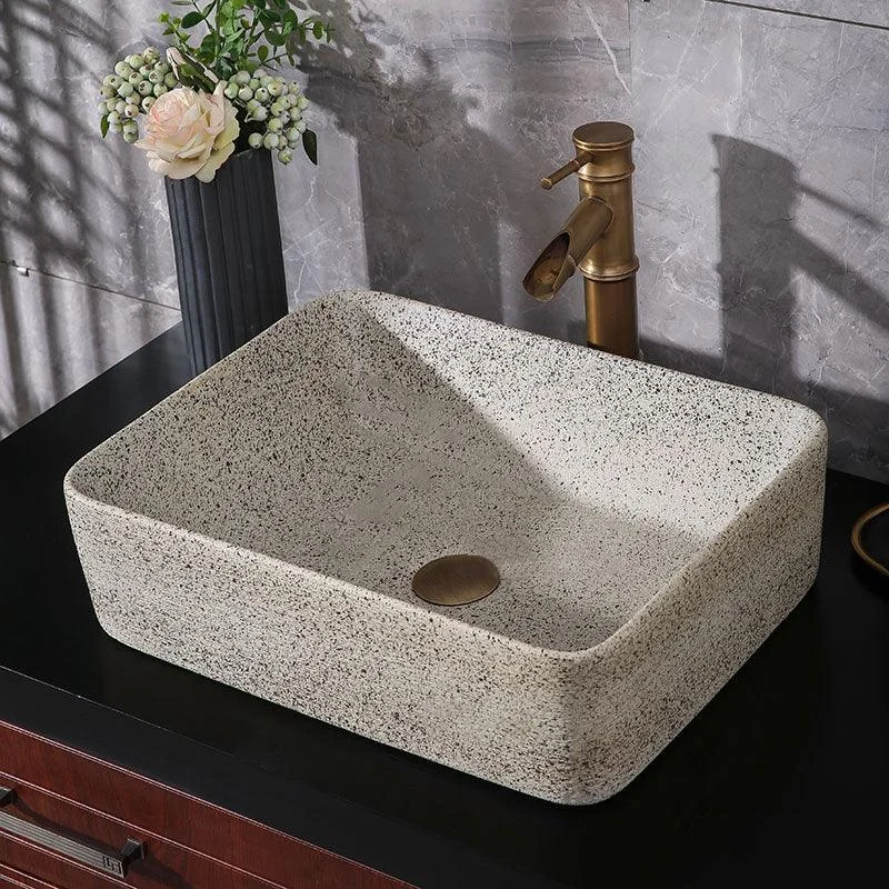 Modern Vessel Bathroom Sink Porcelain Vessel Lavatory Sink with Tap -Bathlova