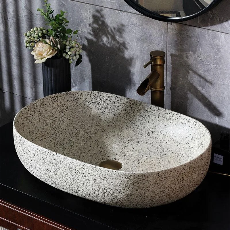 Modern Vessel Bathroom Sink Porcelain Vessel Lavatory Sink with Tap -Bathlova