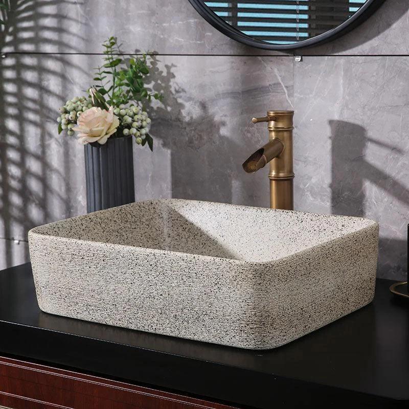 Modern Vessel Bathroom Sink Porcelain Vessel Lavatory Sink with Tap -Bathlova