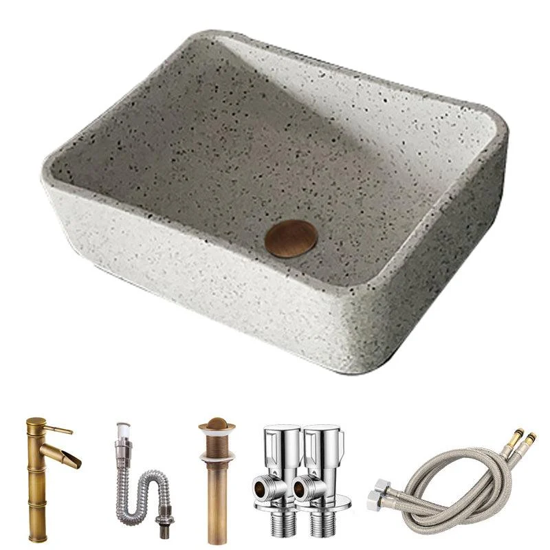 Modern Vessel Bathroom Sink Porcelain Vessel Lavatory Sink with Tap -Bathlova