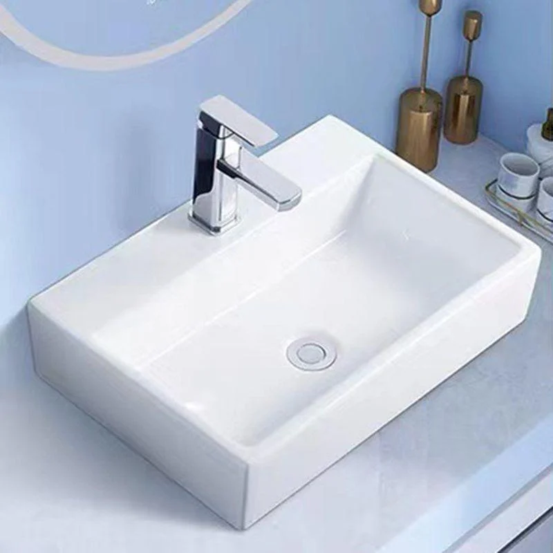 Modern Vessel Bathroom Sink Porcelain White Wash Stand for Bathroom -Bathlova