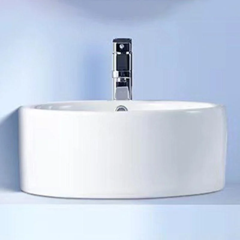 Modern Vessel Bathroom Sink Porcelain White Wash Stand for Bathroom -Bathlova