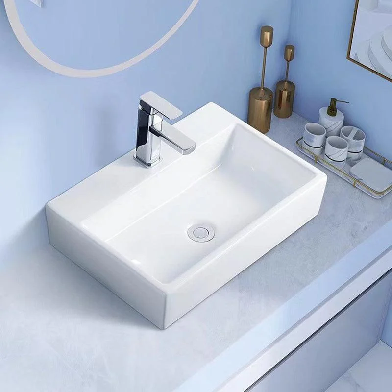 Modern Vessel Bathroom Sink Porcelain White Wash Stand for Bathroom -Bathlova